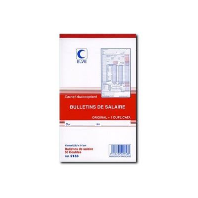 3416790021588-ELVE - Manifold Carnet de bulletins de paie - 50 dupli - 23,5 x 14 cm-Avant-0