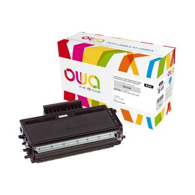 3112539605612-Cartouche laser compatible Brother TN3130 - noir - Owa K12431OW-Angle gauche-0