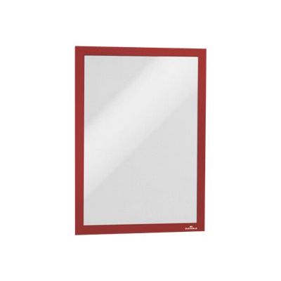 4005546406015-Durable Duraframe - Cadre d'affichage adhésif - A4 - rouge-Avant-0