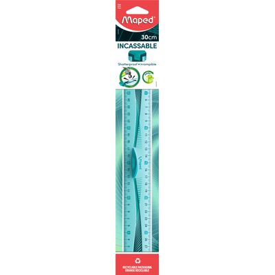 3154142441300-Maped Incassable - Règle triple décimètre 30 cm - incassable - disponible dans différentes couleurs--0