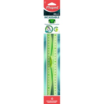 3154142441300-Maped Incassable - Règle triple décimètre 30 cm - incassable - disponible dans différentes couleurs--1