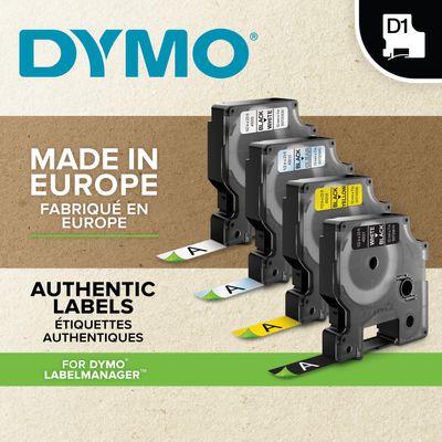 5411313436182-Dymo D1 - Ruban d'étiquettes auto-adhésives - 1 rouleau (6 mm x 7 m) - fond jaune écriture noire --2