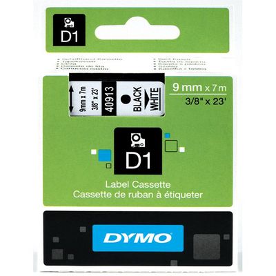 5411313409131-Dymo D1 - Ruban d'étiquettes auto-adhésives - 1 rouleau (9 mm x 7 m) - fond blanc écriture noire --0