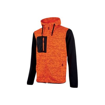 8033546413470-Sweat-shirt zippé col haut - orange fluo - Taille M - Rainbow U-Power-Angle droit-0