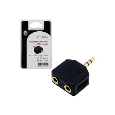 0000006138721-MCL Samar - adaptateur audio/stéréo JACK 3.5 (M) vers 2 prises JACK 3.5 (F) - haute qualit-Angle droit-0