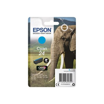 8715946519128-Epson 24 Eléphant - cyan - cartouche d'encre originale-Avant-0