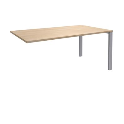 0404000121213-Bureau simple IRIS - L140 cm - Plan suivant - Pieds aluminium - plateau imitation Chêne clair--0