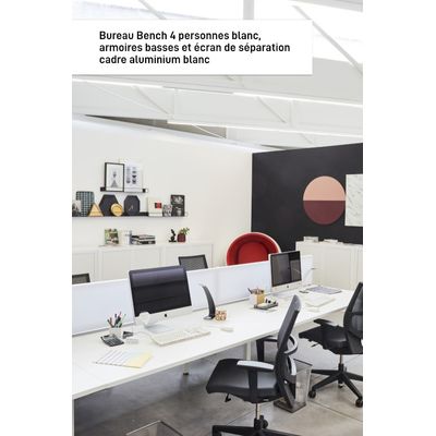 3660141254921-Bureau Bench 4 personnes EASYDESK - soit 4 plateaux L140xP80xH75 cm (L280 x P166) - Hêtre--1