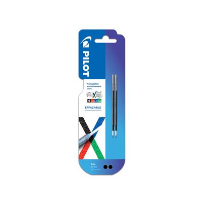 3131910447511-2 Recharges Frixion Ball - 4 couleurs - pointe fine - noir--0