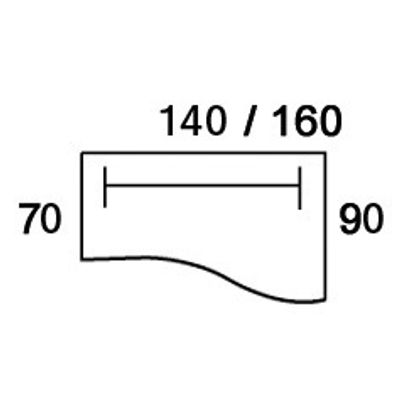 3253310150171-Bureau droit IDRA - Vague à droite - L160 cm - Pieds blancs - plateau imitation Merisier--1