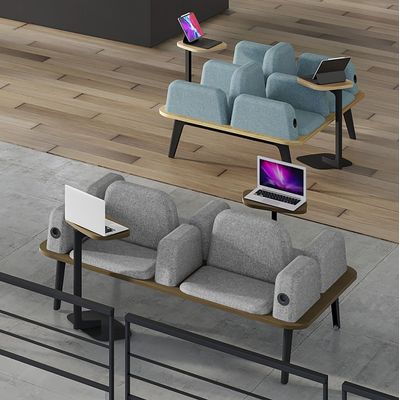 3253310179578-Banquette ILO - 4 places L172xP114cm -  carbone - structure noyer - tissu bleu guède--4