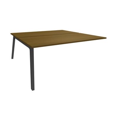 3253310516038-Bureau double STEELY - L140 cm - Double face Suivant - Pieds carbone - plateau imitation noyer--0
