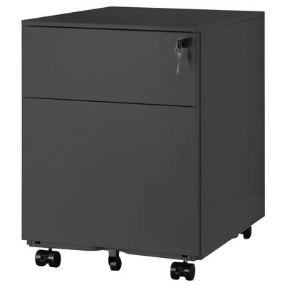 3700339880829-Caisson mobile métallique monobloc - H50 x L42 x P56,5 cm - 2 tiroirs - anthracite--0