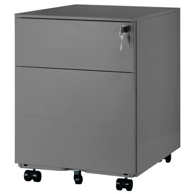 3700339880805-Caisson mobile métallique monobloc - H50 x L42 x P56,5 cm - 2 tiroirs - silver--0