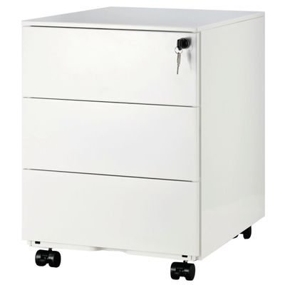 3700339879847-Caisson mobile métallique monobloc - H50 x L42 x P56,5 cm - 3 tiroirs - blanc--0