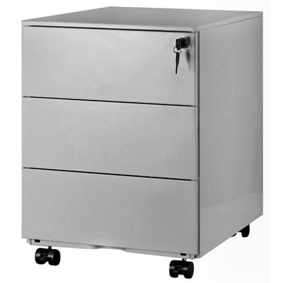 3700339880812-Caisson mobile métallique monobloc - H50 x L42 x P56,5 cm - 3 tiroirs - silver--0