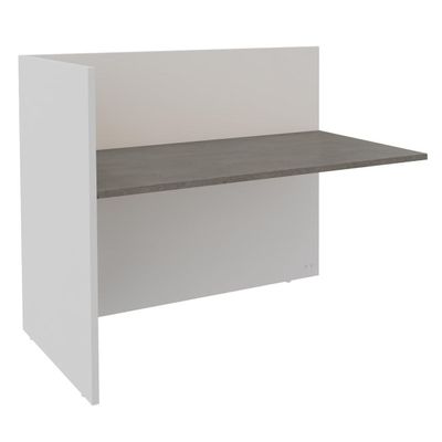 3253310436299-Banque d'accueil Module de départ haut OLA - L142,5 x H112 x P82,5 cm - structure blanc perle, plateau--0