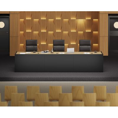 3253310237704-Banque d'accueil Module de départ bas OLA - L122,5 x H75,5 x P82,5 cm - structure carbone, plateau ch