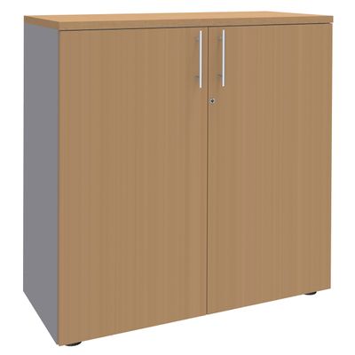 2012348123394-Armoire mi-haute IDRA/DUAL -  L80 x H102 x P47 - 2 portes - 2 tablettes métal DS - Corps alu - Portes --0