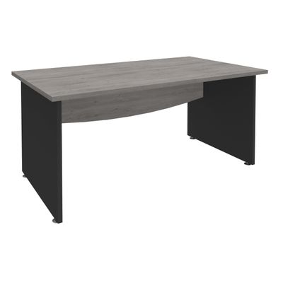 3253310174993-Bureau droit DUAL - L140 - Pieds Anthracite - plateau imitation Chêne gris--0