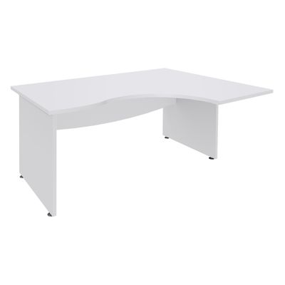3253310175464-Bureau compact à droite DUAL - L180 cm - Pieds blanc - plateau blanc (Pieds de renfort ou caisson bout de bureau obligatoire à rajou--0