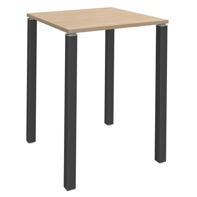 3253310166363-Table Lounge 4 pieds - L80xH105xP80 cm - Pied carbone - plateau imitation chêne clair--0