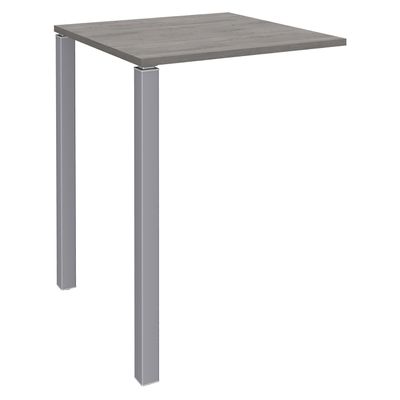3253310158825-Table Lounge 2 Pieds - L80xH105xP80 cm - Pieds alu - plateau imitation chêne gris--0