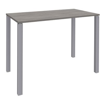 3253310158726-Table Lounge 4 pieds - L120xH105xP80 cm - Pied alu - plateau imitation chêne gris--0