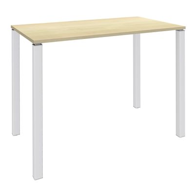 3253310166004-Table Lounge - L140xH105xP60 cm - 4 Pieds blancs - plateau imitation érable--0