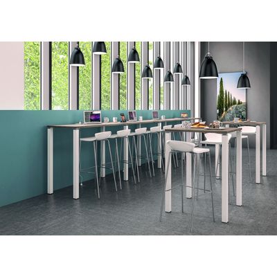 3253310166554-Table Lounge 4 pieds - L140xH105xP80 cm - Pied carbone - plateau blanc perle--1