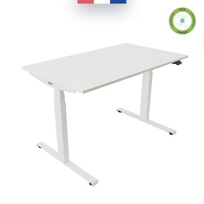 3760350281111-Bureau électrique UGO - L140x80cm - pieds blancs - plateau blanc laqué--2