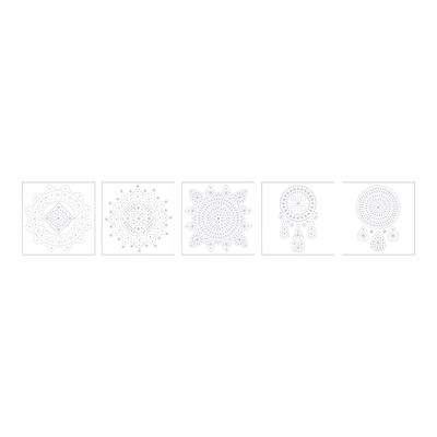 3471056163709-Graine Creative Slow & Art - lot de 5 cartes à décorer - mandala  blanc-Avant-0