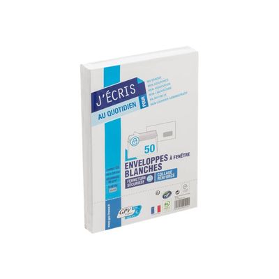 0400000405292-GPV - 50 Enveloppes C5 162 x 229 mm - 80 gr - fenêtre 45x100 mm - blanc - bande adhésive-Angle gauche-0