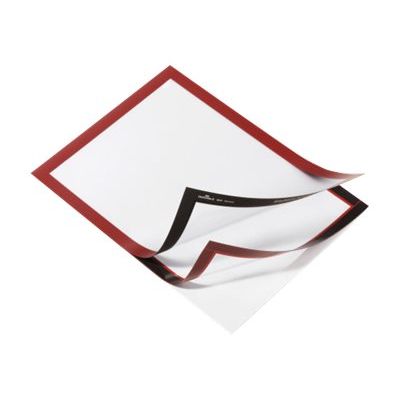 4005546406763-Durable Duraframe - 2 Cadres d'affichage adhésif - A3 - rouge-Angle gauche-1