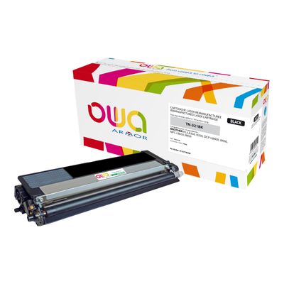 3112539626051-Cartouche laser compatible Brother TN321 - noir - Owa -Angle gauche-0