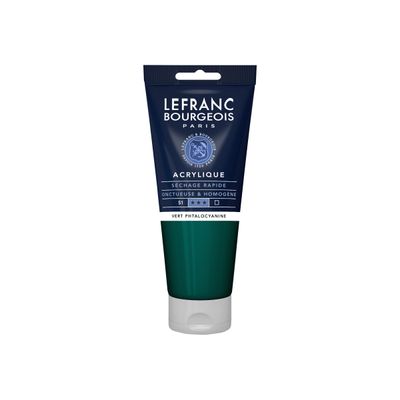 3013643004653-Lefranc Bourgeois - Peinture acrylique - vert phtalo - 200 ml-Avant-0