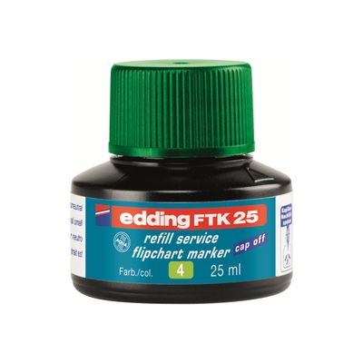 4004764780334-edding FTK 25 - Recharge d'encre marqueur pour chevalets - vert-Avant-0