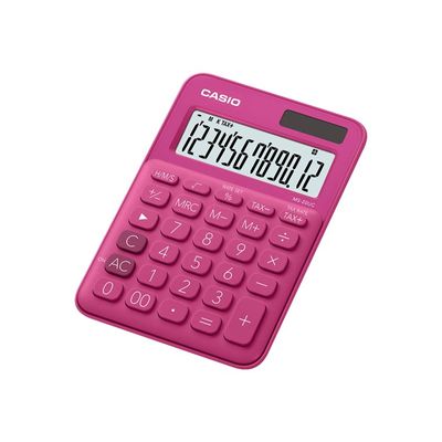 4549526700019-Calculatrice de bureau Casio MS-20UC - 12 chiffres - alimentation batterie et solaire - roug-Angle droit-0