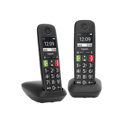 4250366856124-Gigaset E290 Duo - téléphone sans fil à grosse touche + combiné supplémentaire - blanc-Avant-4