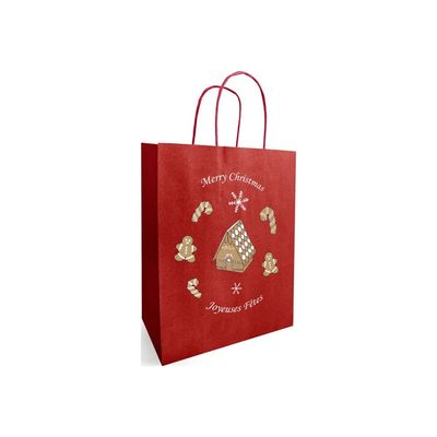 3281650577464-Logistipack - 50 Sacs cadeau Kraft - poignées torsadées - 23 cm x 12 cm x 30 cm - hansel-Angle gauche-0
