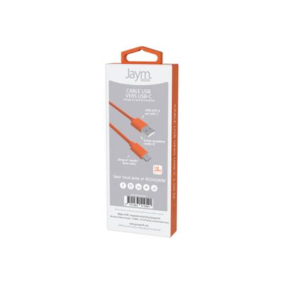 3701263512541-JAYM POP Collection - Câble USB vers USB-C - 1.5 m - orange-Arrière-3