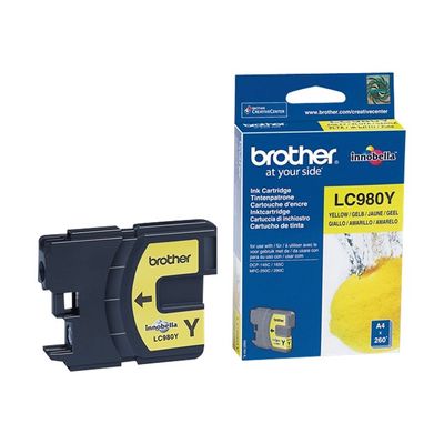 0000791494576-Brother LC980 - jaune - cartouche d'encre originale-Angle gauche-1