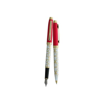 3219918262623-Enzo Varini Taormina XL Nakara - Parure de stylo à bille et stylo plume - rouge-Avant-0