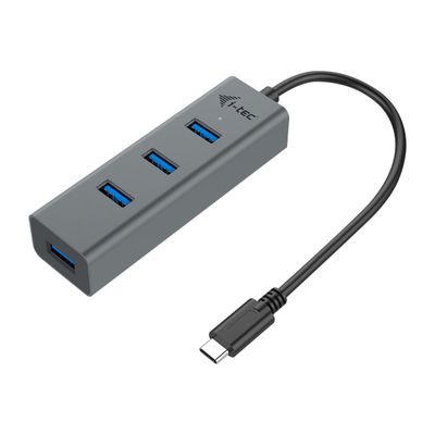 8595611702266-i-Tec USB-C 3.1 Metal HUB - Hub - 4 x SuperSpeed USB 3.0 - de bureau-Angle droit-0