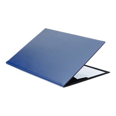3338805002545-L'Agenda Moderne Satiny - Sous-main à rabat - 56 x 38 cm - bleu marine - Quo Vadis-Angle gauche-0