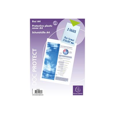 3130631053827-Exacompta - Pochette de protection - A4 simple - translucide incolore-Avant-1
