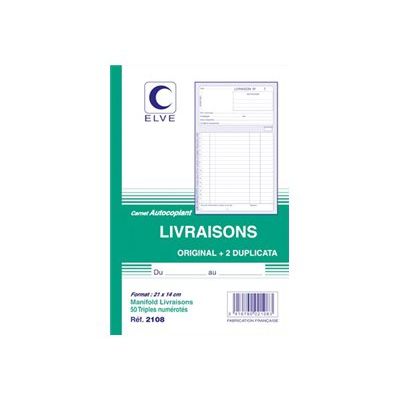 3416790021083-ELVE - Manifold Carnet de livraisons - 50 tripli - 21 x 14 cm-Avant-0