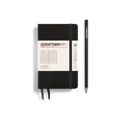 4004117258114-Leuchtturm1917 - Carnet de notes rigide A6 - ligné - noir-Avant-0