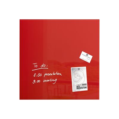 4004360887703-Sigel Artverum - Tableau magnétique en verre - 48 x 48 cm - rouge-Avant-0