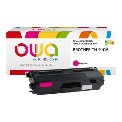 3112539766009-Cartouche laser compatible Brother TN910 - magenta - Owa K18071OW-Angle gauche-0